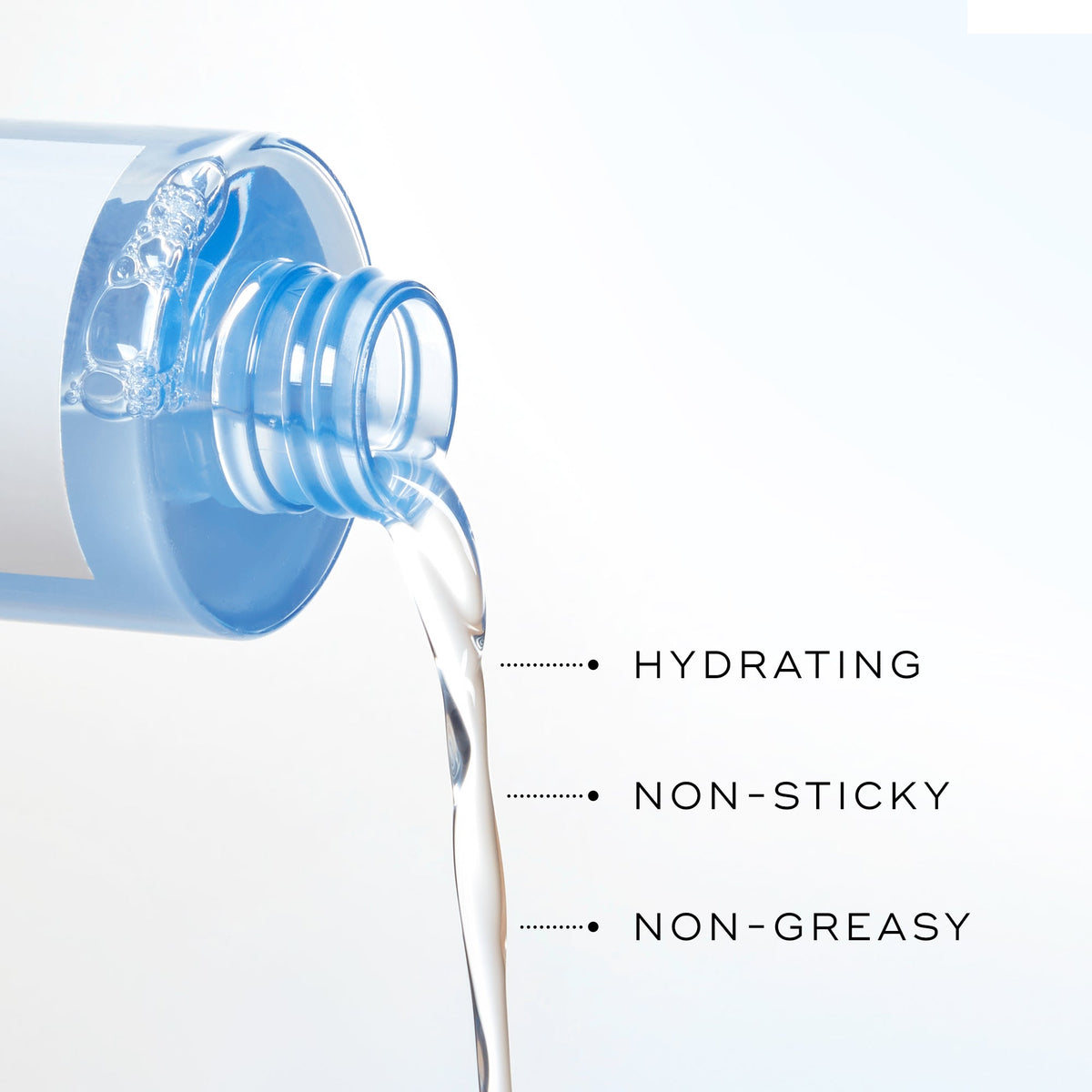 Medik8’s Press & Clear Refill™ features a blue bottle that pours out a liquid next to benefits like hydrating, non-sticky, and non-greasy. It is infused with Tranexamic Acid for a radiant glow.