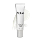 The Medik8 Blemish SOS™ tube is displayed on a white background, emphasizing its potent blemish treatment. Next to it, a sample of the rapid-action salicylic acid gel illustrates the 15ml (0.5 fl. oz.) tube's promise for quick results.
