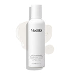 A white bottle of Medik8's Daily Refresh Balancing Toner™ displays black text with a light liquid splash on a white background, making it an ideal daily hydrator for your skin.