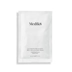 The Medik8 Ultimate Recovery™ Bio-Cellulose Mask, perfect for sensitive skin, provides intense hydration and soothing benefits. This 30g (1 oz) hydrating mineral sheet mask features sleek white packaging with bold black text.