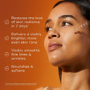 Someone with clear skin uses Medik8's C-Tetra® (Travel Size) antioxidant serum, which restores radiance, brightens skin tone, smooths wrinkles, and nourishes. In a 4-week study of 52 people, it's perfect for those seeking visible anti-aging results.