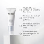 Medik8 Eyelift™ Peptides serum, known for lifting eye contours, reducing dark circles, hydrating the eye area, and creating a smoothing makeup base with its age-defying peptides.