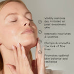 Someone gently uses the Medik8 Ultimate Recovery™ Bio-Cellulose Mask, which restores skin, nourishes, smooths fine lines, and promotes balance and resilience for sensitive skin.