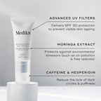 A tube of Medik8's Advanced Day Eye Protect™ with SPF 30 includes advanced UV filters, moringa extract, caffeine, and hesperidin to help prevent wrinkles and protect the delicate eye area.