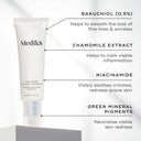 The Medik8 Calmwise™ Colour Correct neutralizes redness with a bakuchiol-infused formula combining Chamomile Extract, Niacinamide, and Green Mineral Pigments for targeted skin benefits.