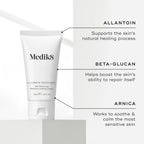 A tube of Medik8's Ultimate Recovery™ cream contains a potent mix: Allantoin for healing, Beta-Glucan for repair, and Arnica to soothe compromised skin.