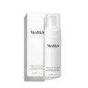 A Medik8 Micellar Mousse™ cleanser, featuring micellar cleansing technology for efficient makeup removal, is placed in front of its white box, both clearly labeled with product details.