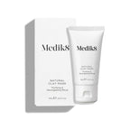 The Natural Clay Mask™ by Medik8, in a 75mL / 2.5 Fl. Oz tube with its sleek white box labeled "Purifying & Decongesting Ritual," uses bentonite and kaolin clay to refine pores.