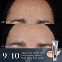 A close-up shows a forehead with reduced wrinkles before and after using Medik8's Crystal Retinal®. A tube of the vitamin A serum is displayed, with text claiming 9 out of 10 users prefer this transformative anti-aging solution.