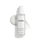 A 145ml bottle of Medik8 Cyprus Total Moisture Daily Cleansing Gel with white gel smears behind it on a white background, featuring a hydration-focused formula to support the skin barrier.